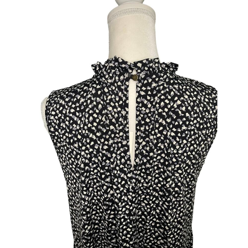Rielle Ruffle Mock Neck Mini Tent Black Grey White Party Dress Size XL - NWT - Picture 3 of 13